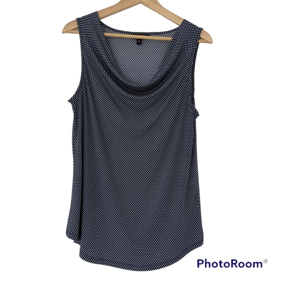 Banana Republic Tops - BANANA REPUBLIC BLACK GEOMETRIC PRINT SLEEVELESS COWL TOP/BLOUSE, SIZE MEDIUM